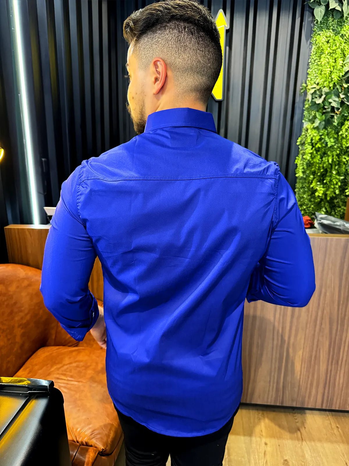 Camisa Social Nype Manga Longa Em Algodão Com Elastano Azul Royal Use Nype Moda Masculina 9928