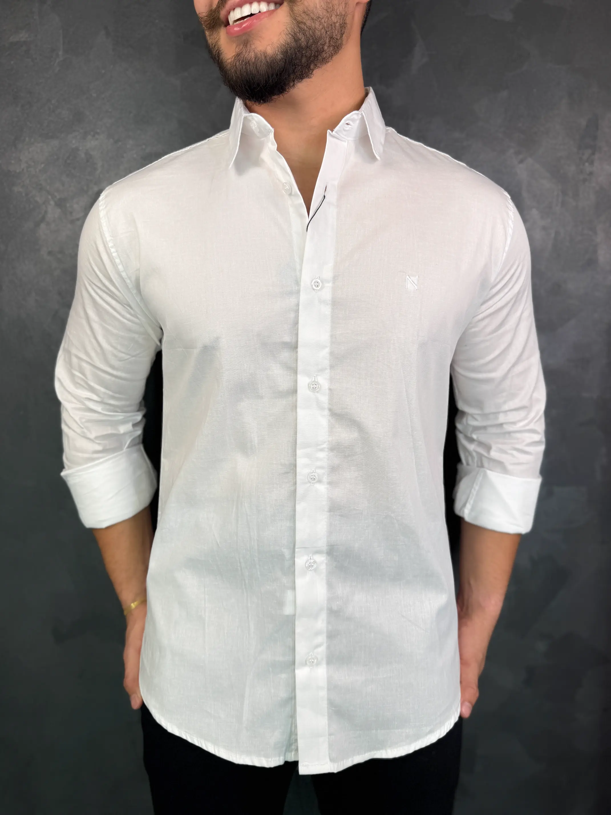 Camisa Social Manga Longa Nype Branca