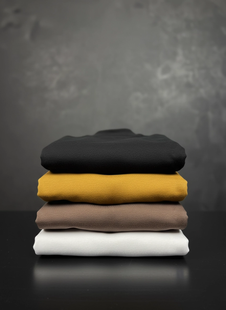 Monte um Kit com 5 Básicas Gola Média Valência em Algodão Suedine Italiano