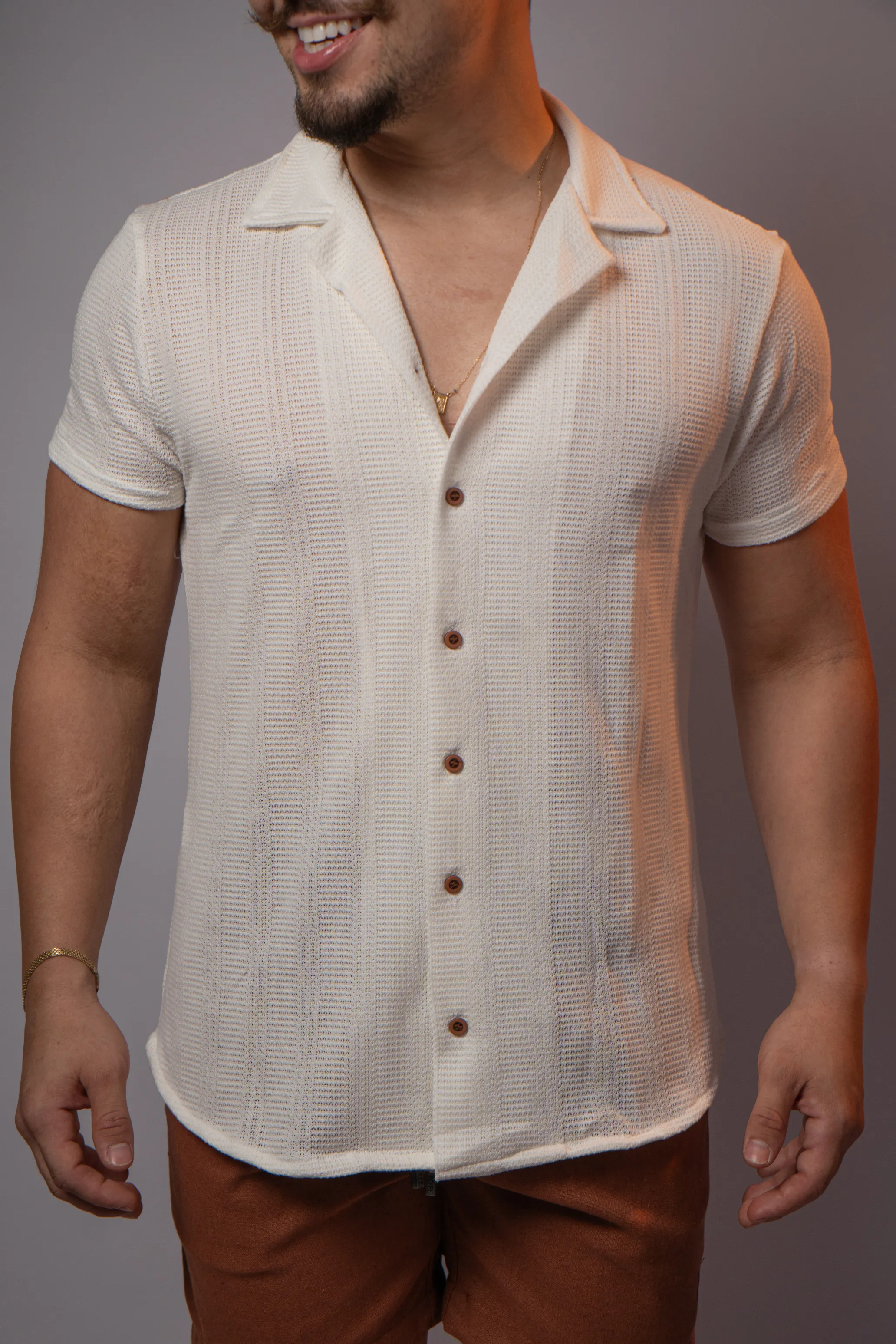 DSC02128 Camisa Gola Cubana Tricot NYPE Branca - Imagem 1