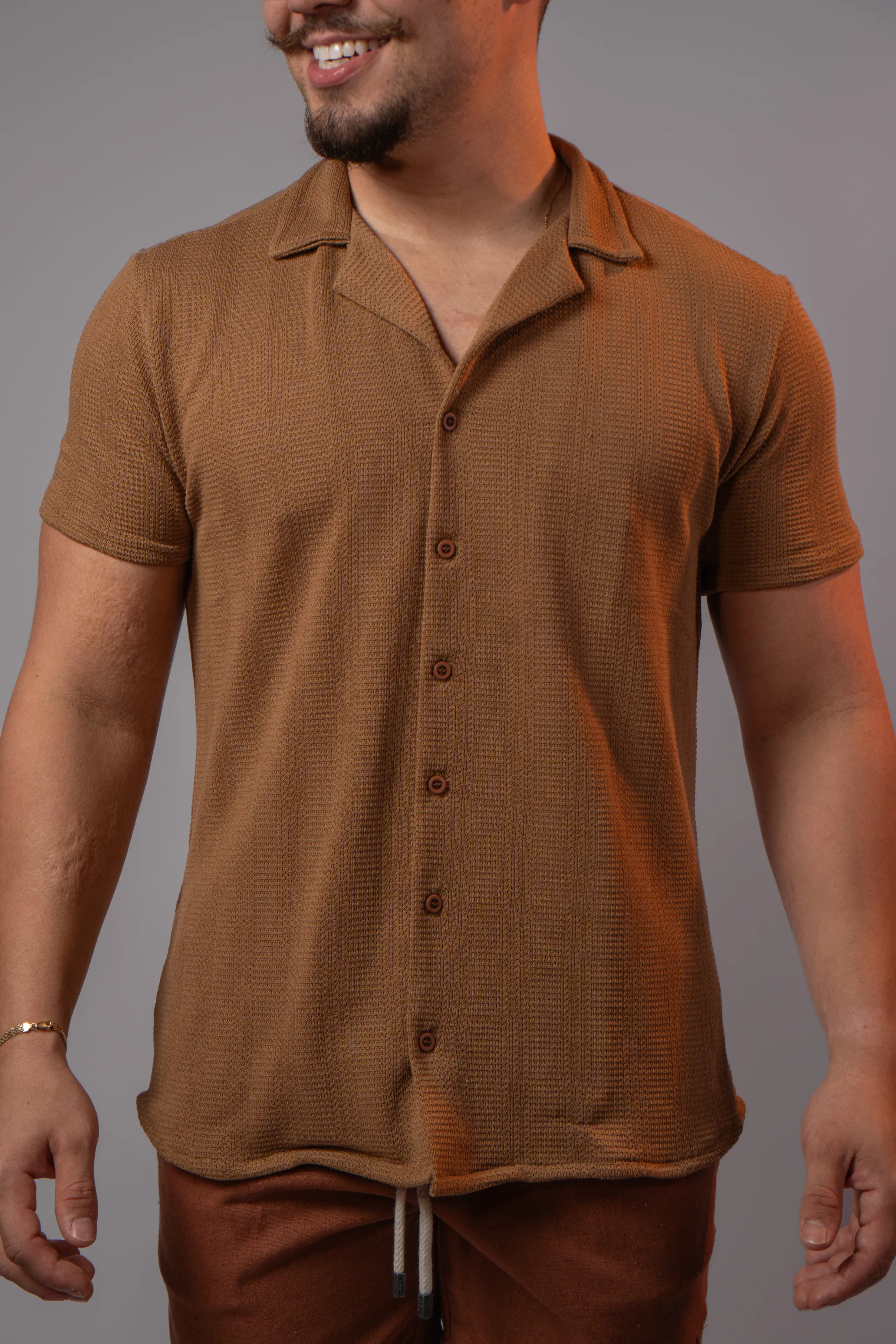 DSC02148 Camisa Gola Cubana Tricot NYPE Terra - Imagem 1