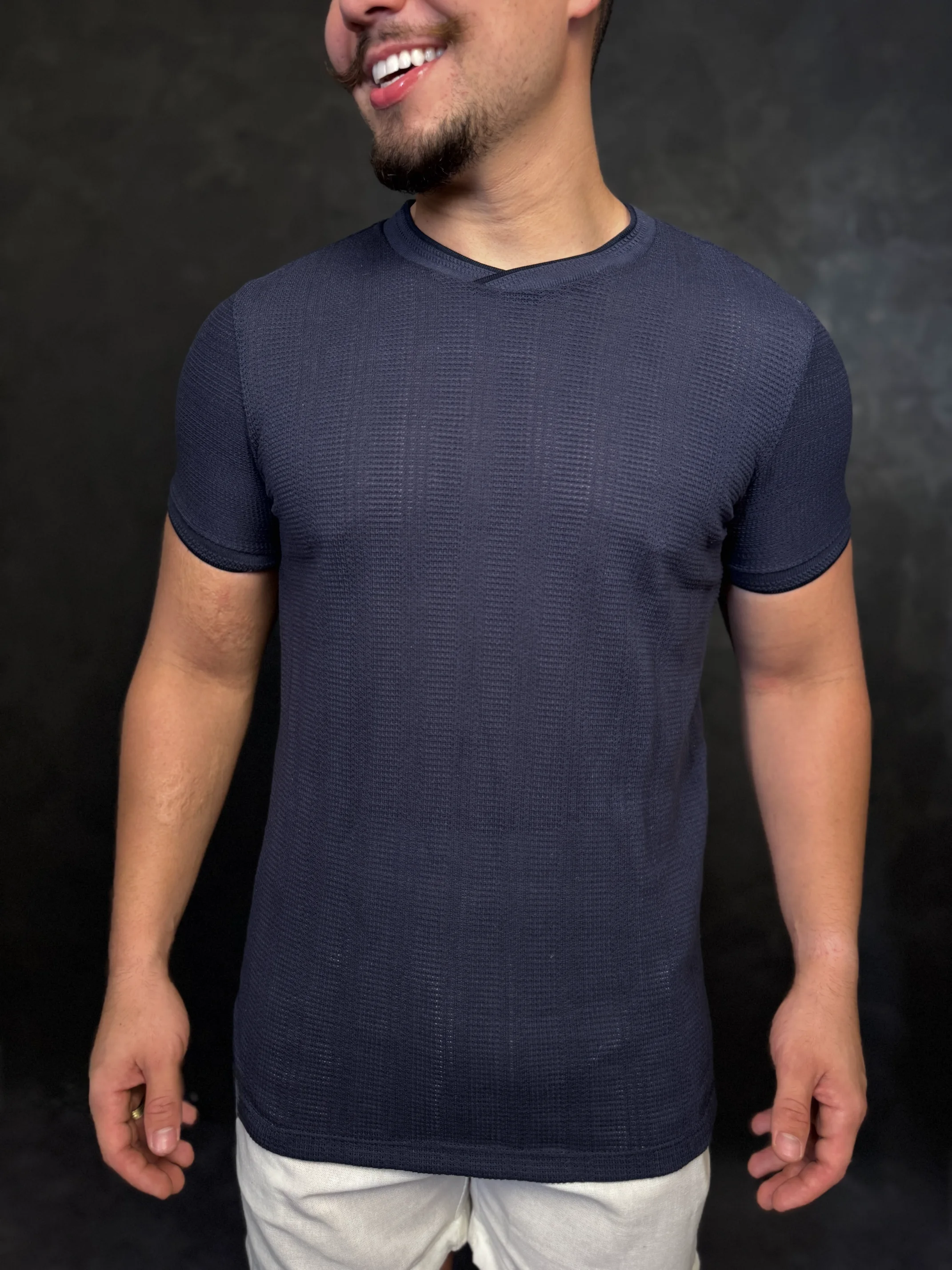 IMG_4708 Camisata Tricot Gola Cruzada NYPE Azul Marinho - Imagem 1