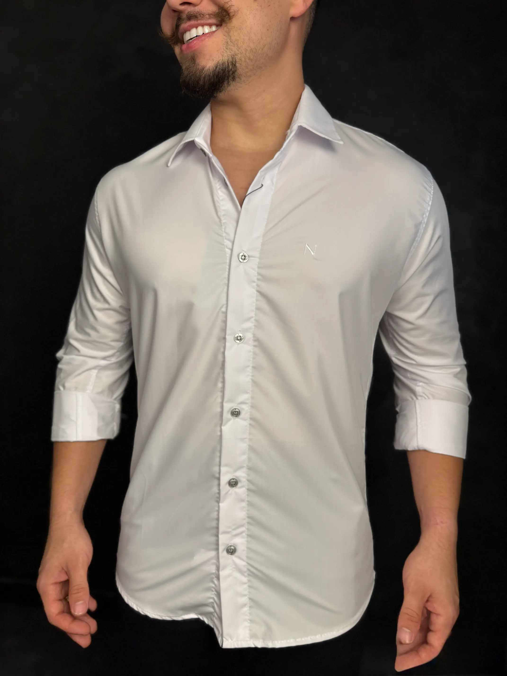 IMG_5269 Camisa Social Manga Longa NYPE TECH Branca - Imagem 1