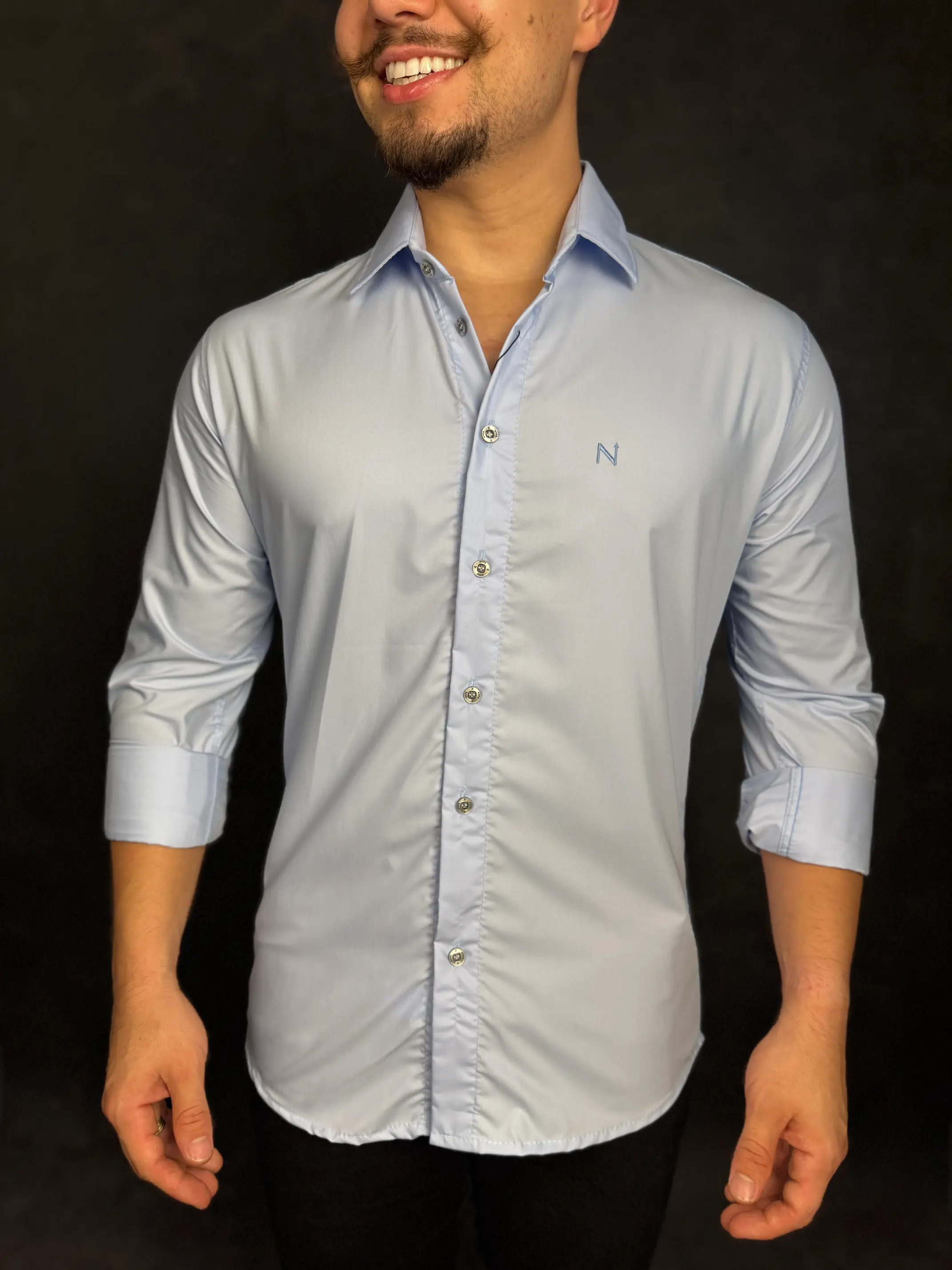 IMG_5304 Camisa Social Manga Longa NYPE TECH Azul Bebê - Imagem 1